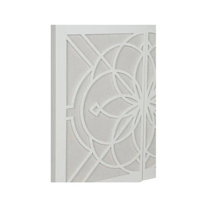 Flower of Life Wood Made White Cabinet - LOOMLAN - Chelsea House - Accent Cabinets