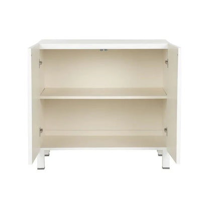 Flower of Life Wood Made White Cabinet - LOOMLAN - Chelsea House - Accent Cabinets