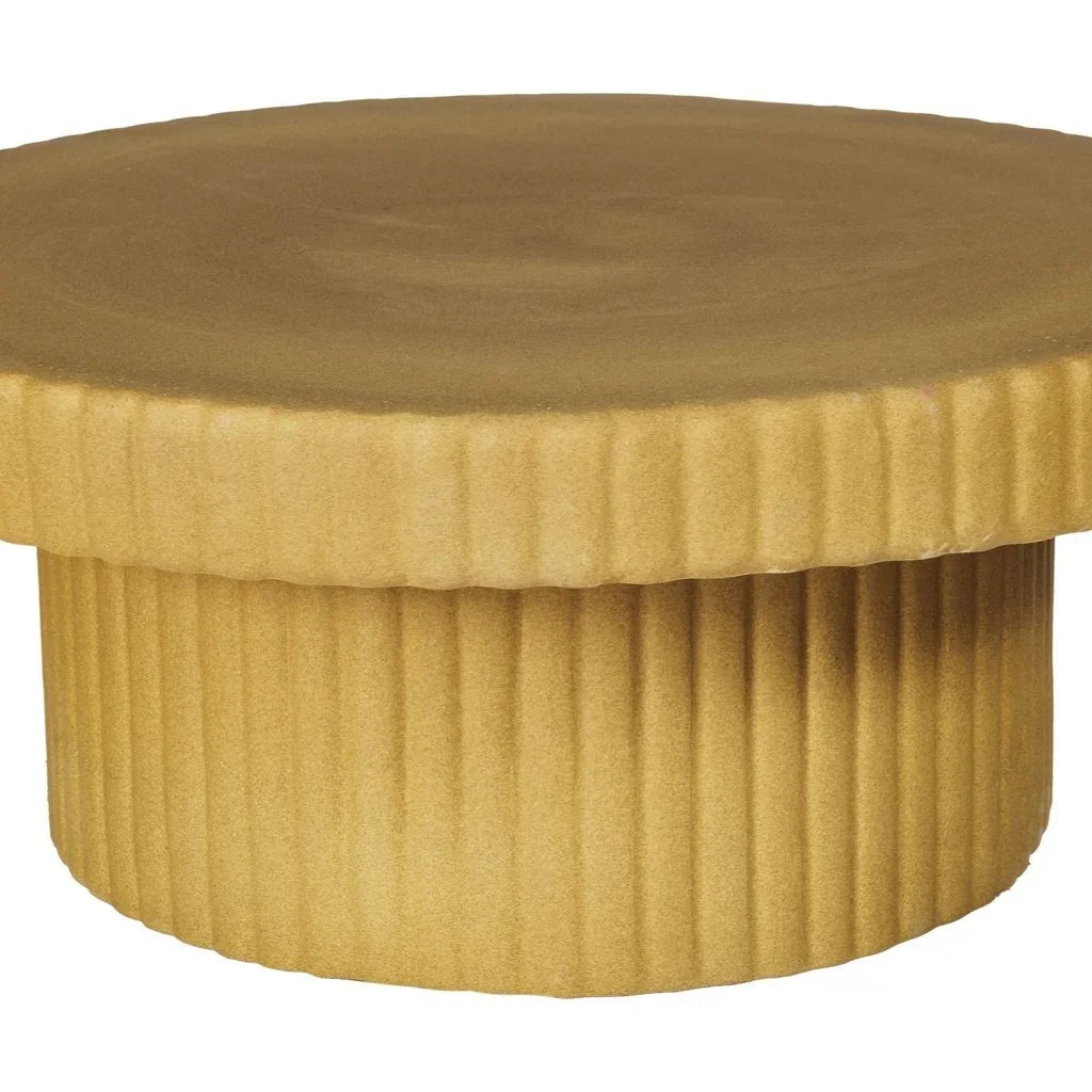 Flute Ceramic Glazed Patio Coffee Table-Outdoor Coffee Tables-Seasonal Living-LOOMLAN