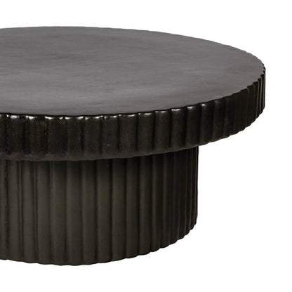 Flute Ceramic Glazed Patio Coffee Table-Outdoor Coffee Tables-Seasonal Living-LOOMLAN