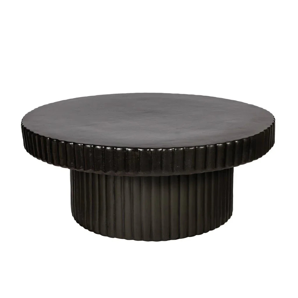 Flute Ceramic Glazed Patio Coffee Table-Outdoor Coffee Tables-Seasonal Living-Iron Semi-Gloss-LOOMLAN
