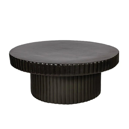 Flute Ceramic Glazed Patio Coffee Table-Outdoor Coffee Tables-Seasonal Living-Iron Semi-Gloss-LOOMLAN