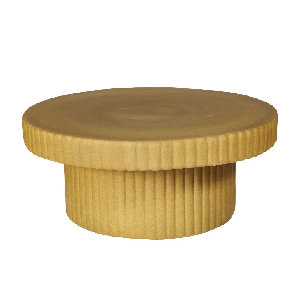 Flute Ceramic Glazed Patio Coffee Table-Outdoor Coffee Tables-Seasonal Living-Shale Matte-LOOMLAN