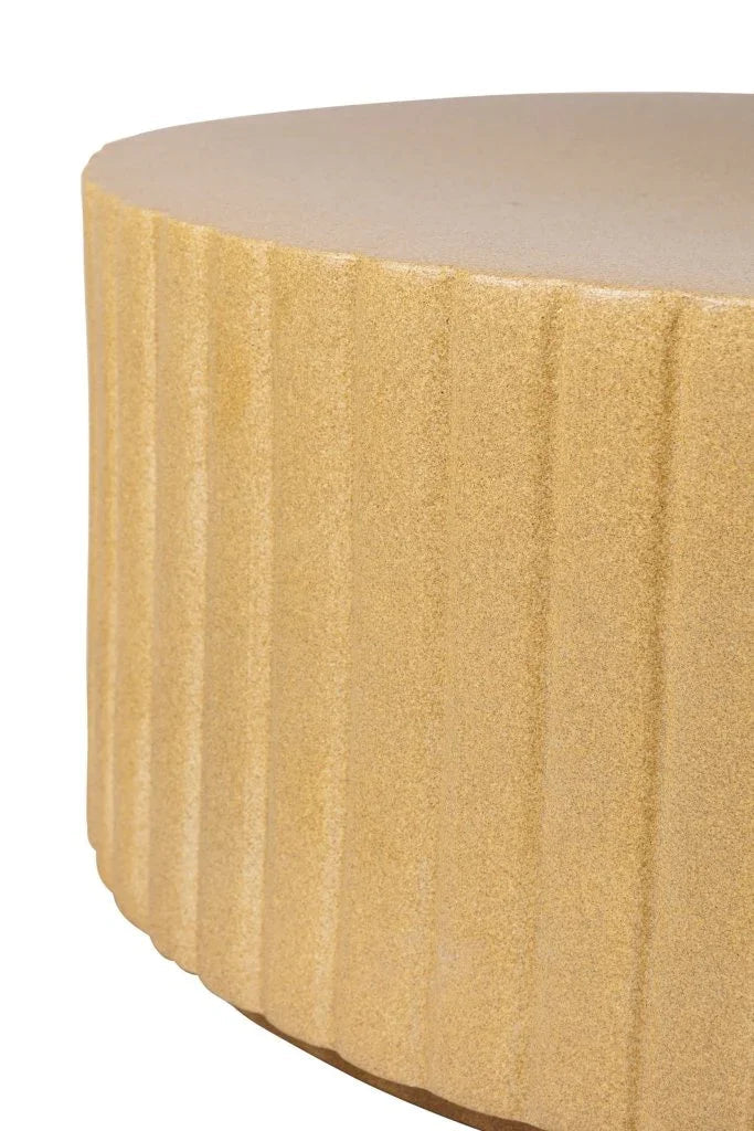 Flute Ceramic Round Patio Accent Table - LOOMLAN - Seasonal Living - Outdoor Side Tables