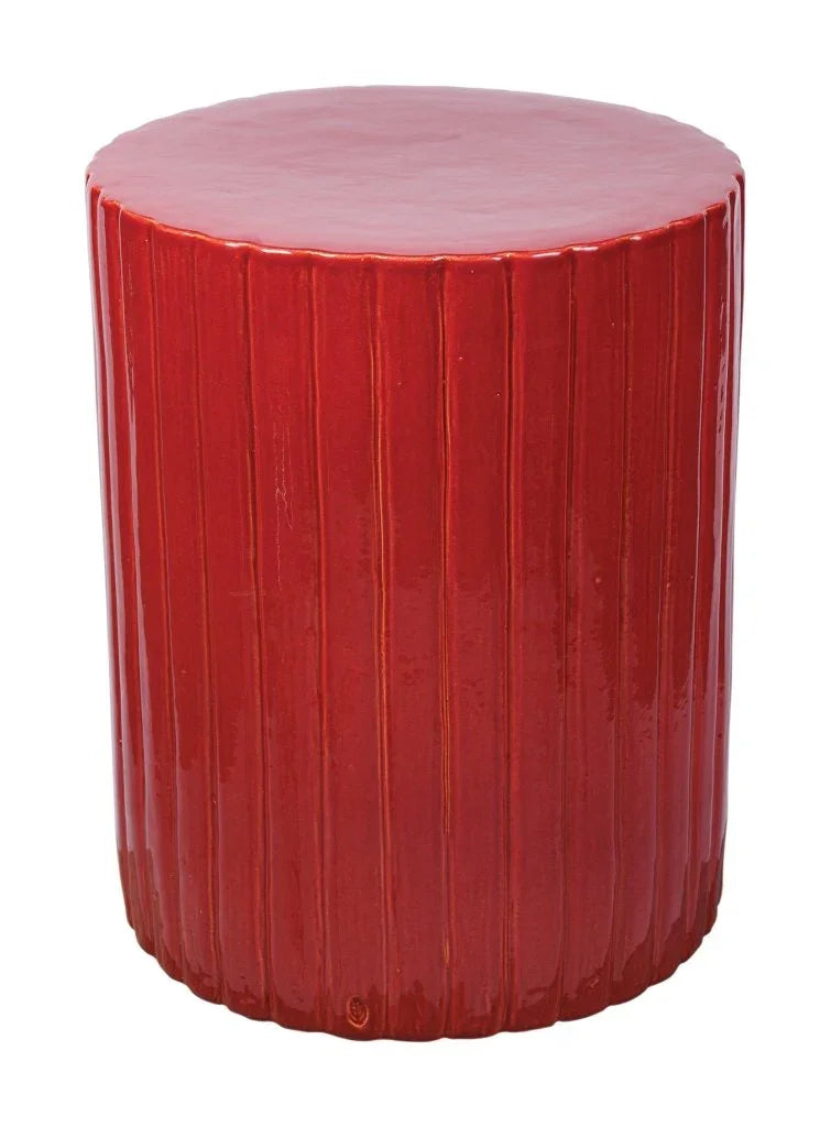 Flute Ceramic Round Patio Accent Table - LOOMLAN - Seasonal Living - Outdoor Side Tables