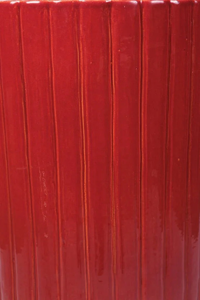 Flute Ceramic Round Patio Accent Table - LOOMLAN - Seasonal Living - Outdoor Side Tables