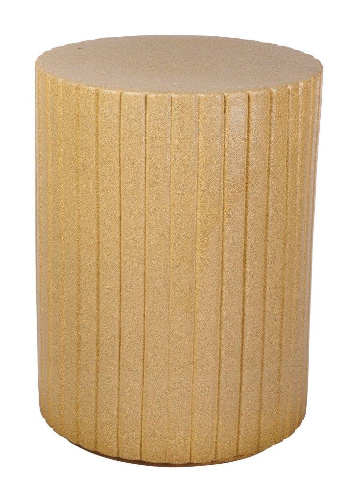 Flute Ceramic Round Patio Accent Table - LOOMLAN - Seasonal Living - Outdoor Side Tables