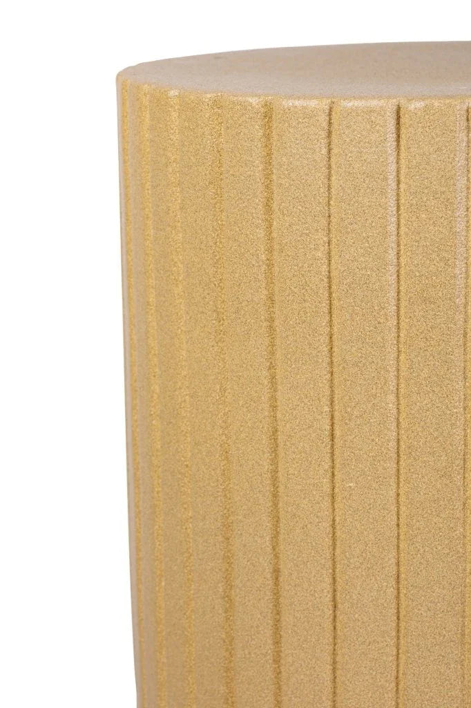 Flute Ceramic Round Patio Accent Table - LOOMLAN - Seasonal Living - Outdoor Side Tables