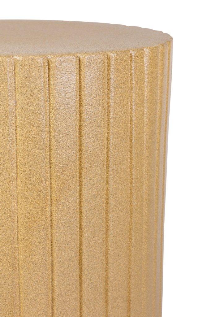 Flute Ceramic Round Patio Accent Table - LOOMLAN - Seasonal Living - Outdoor Side Tables