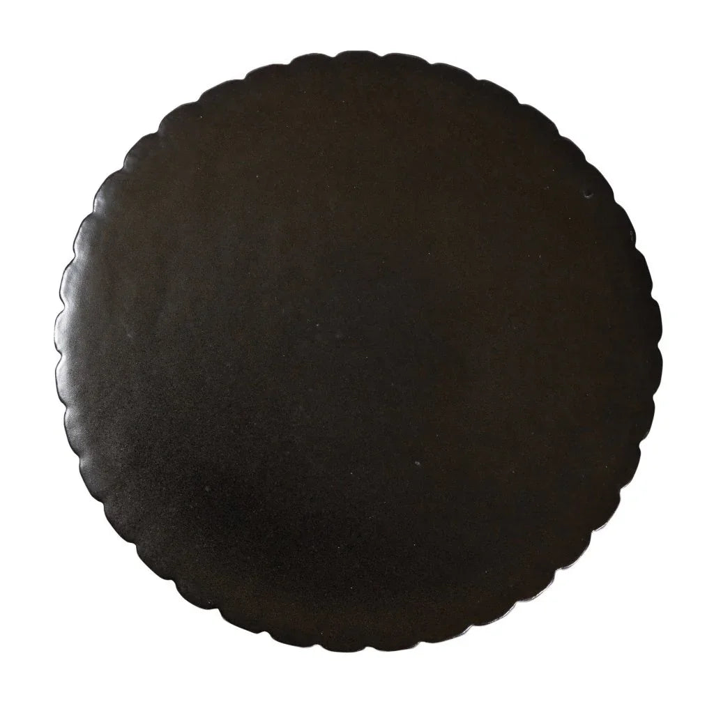 Flute Ceramic Round Patio Accent Table - LOOMLAN - Seasonal Living - Outdoor Side Tables