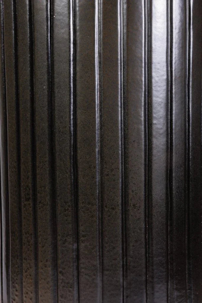 Flute Ceramic Round Patio Accent Table - LOOMLAN - Seasonal Living - Outdoor Side Tables