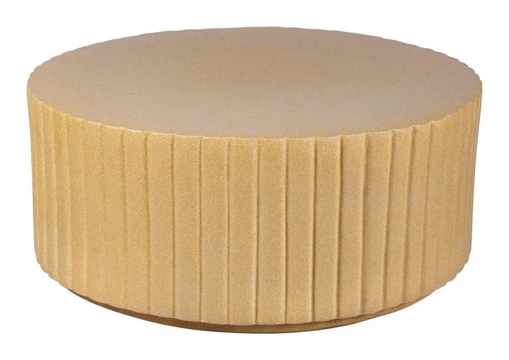 Flute Ceramic Round Patio Accent Table - LOOMLAN - Seasonal Living - Outdoor Side Tables