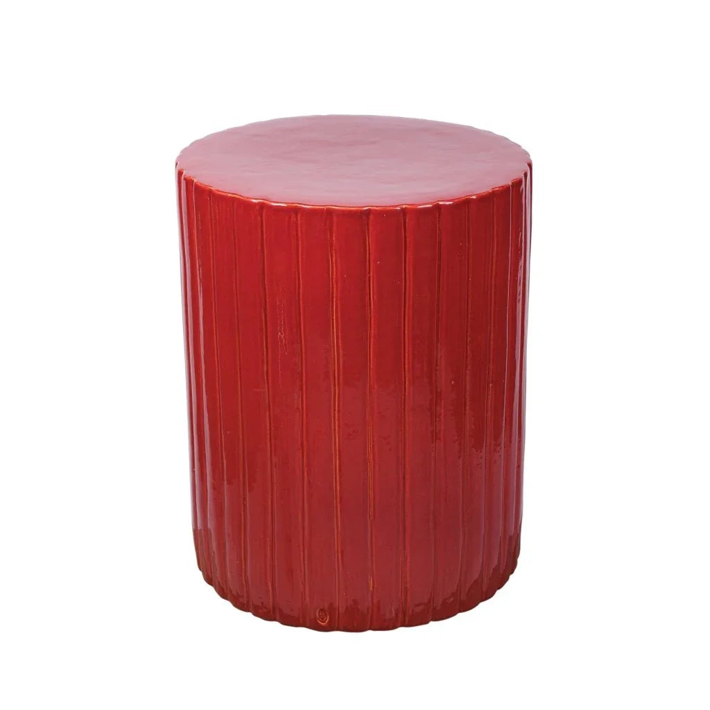 Flute Ceramic Round Patio Accent Table - LOOMLAN - Seasonal Living - Outdoor Side Tables