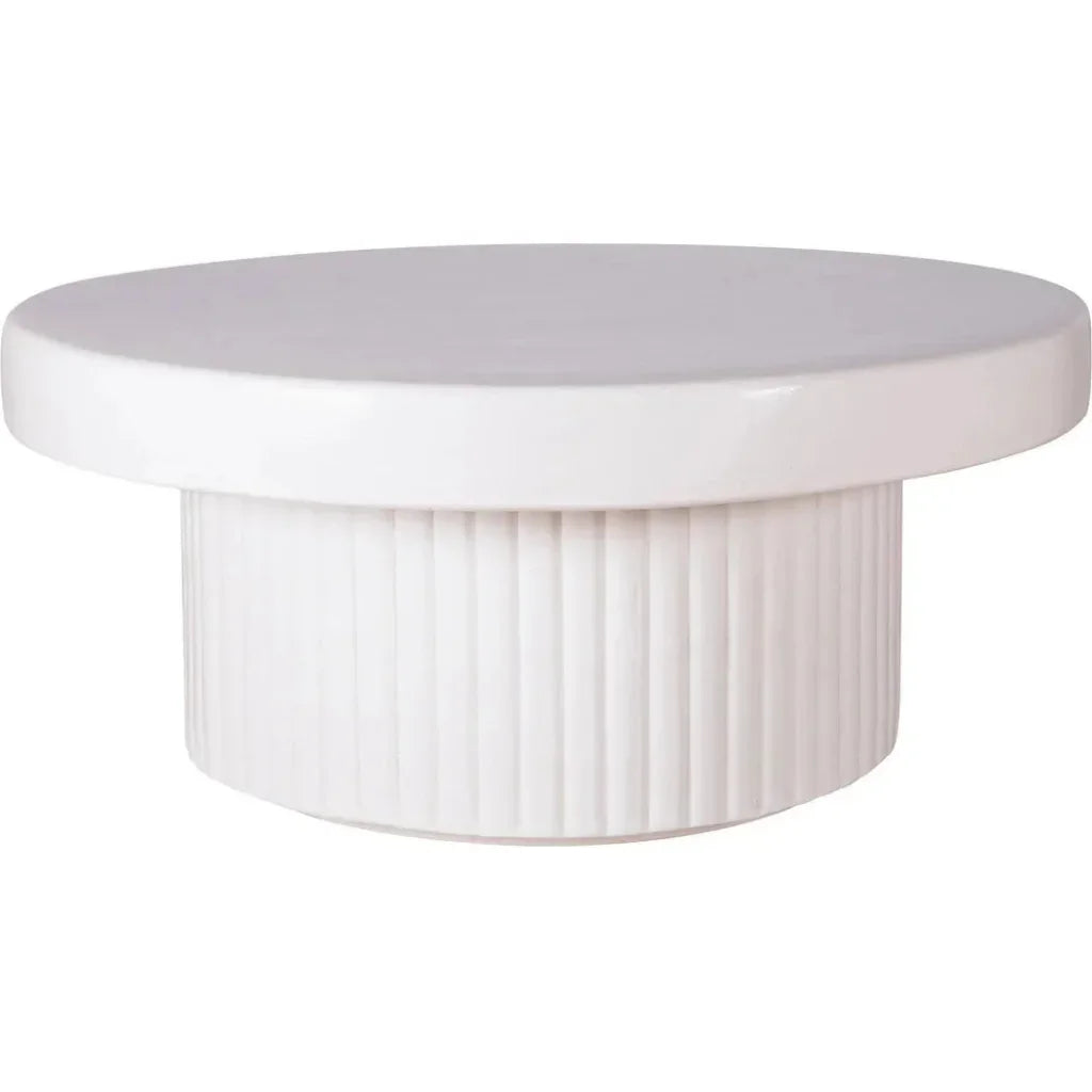 Flute Coffee Table - White Outdoor Coffee Table-Outdoor Coffee Tables-Seasonal Living-LOOMLAN