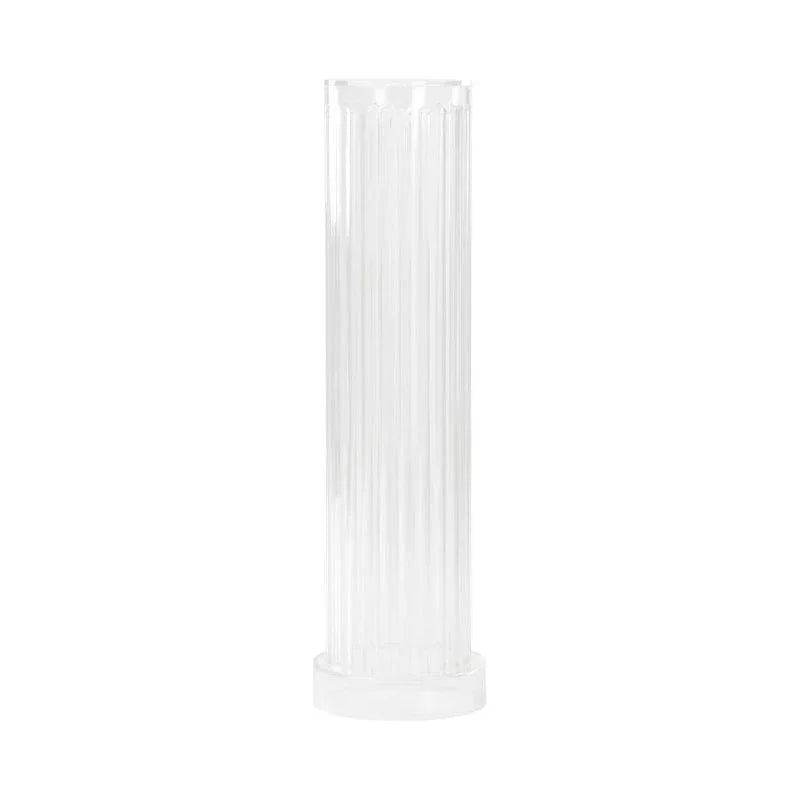Fluted Acrylic Made Clear Pedestal - LOOMLAN - Chelsea House - Side Tables
