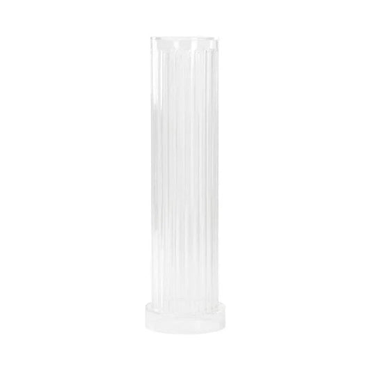 Fluted Acrylic Made Clear Pedestal - LOOMLAN - Chelsea House - Side Tables