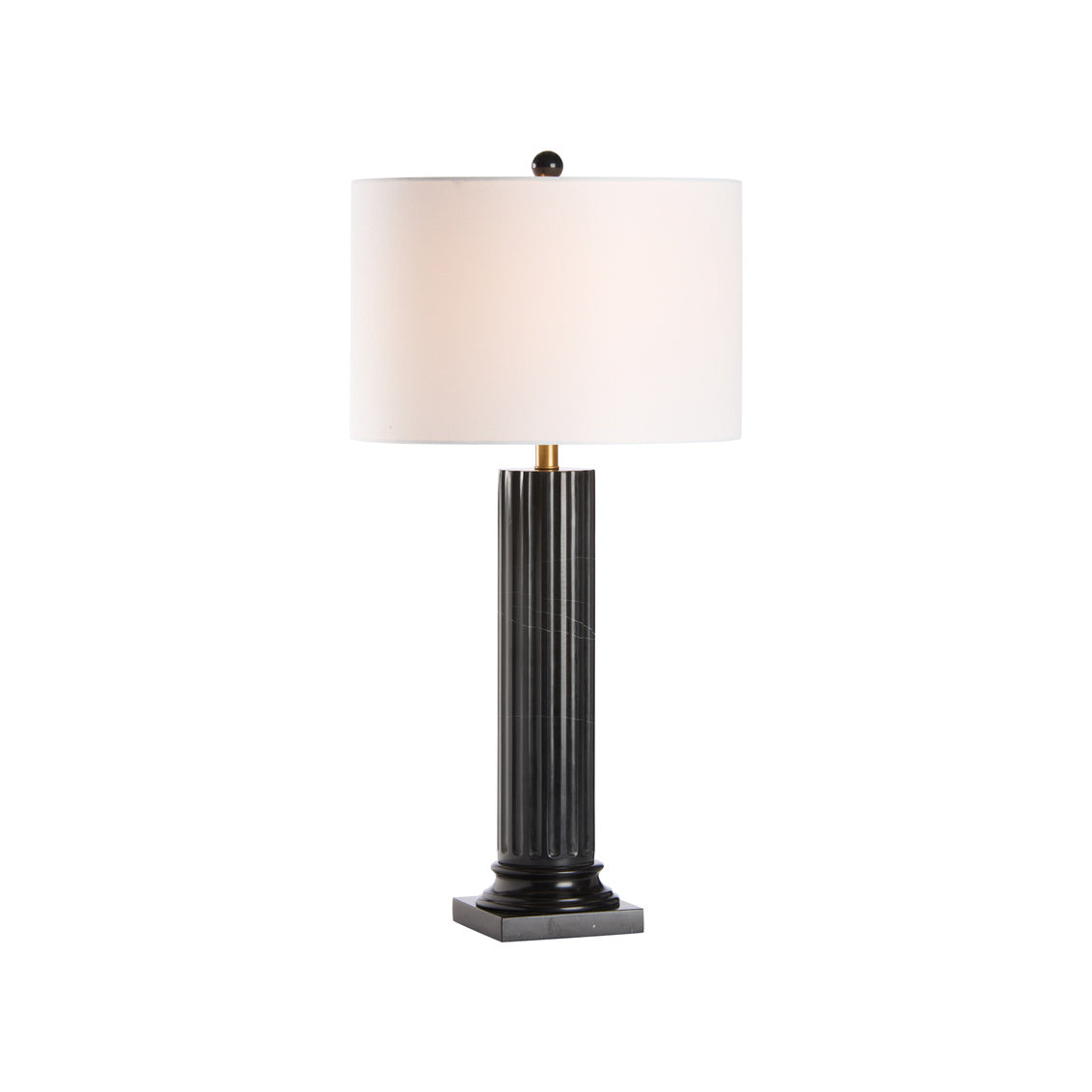 Fluted Black Marble Table Lamp