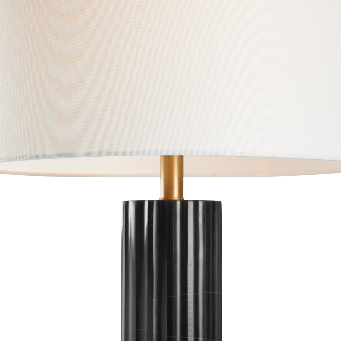 Fluted Black Marble Table Lamp