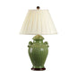 Fluted Jar Green Ceramic Made Vase Table Lamp - LOOMLAN - Wildwood - Table Lamps