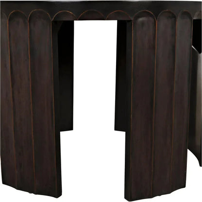 Fluted Side Table, Pale Light Brown Trim - LOOMLAN - Noir - Side Tables