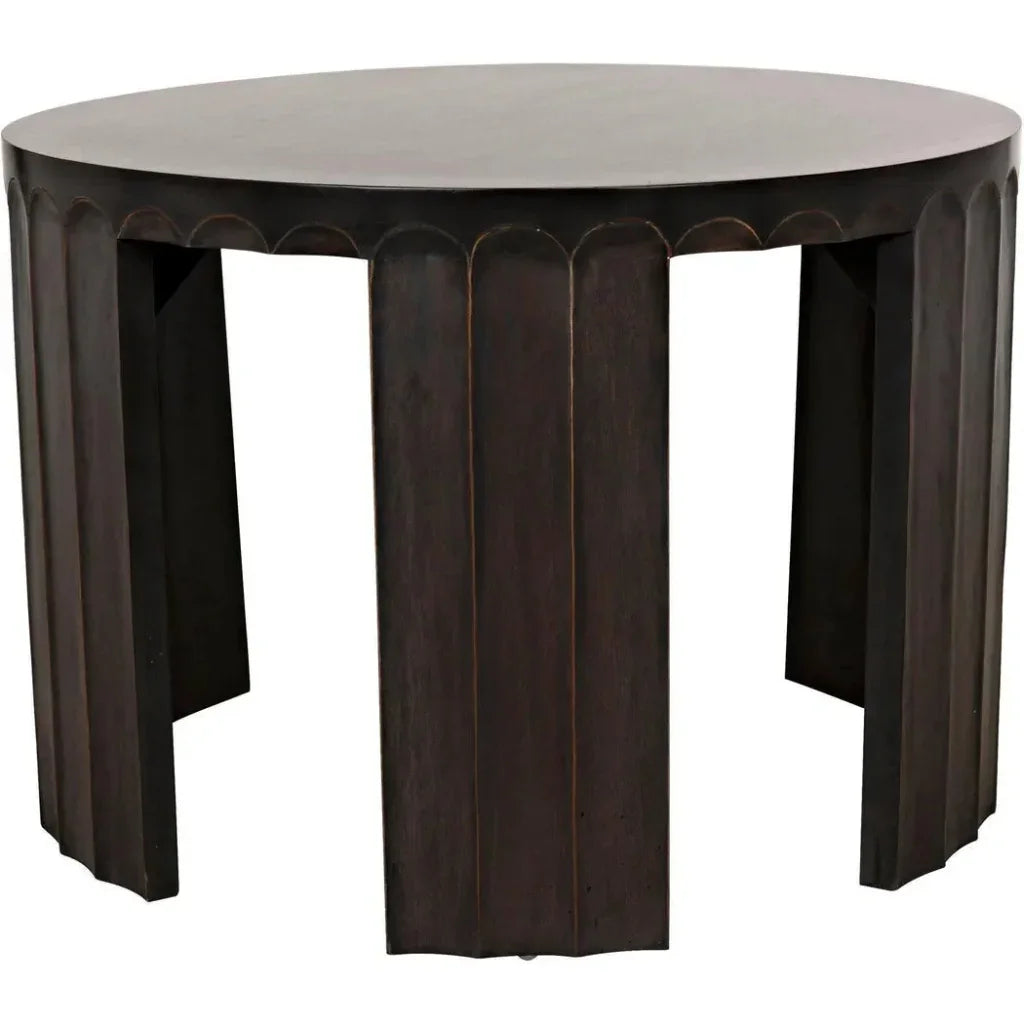 Fluted Side Table, Pale Light Brown Trim - LOOMLAN - Noir - Side Tables