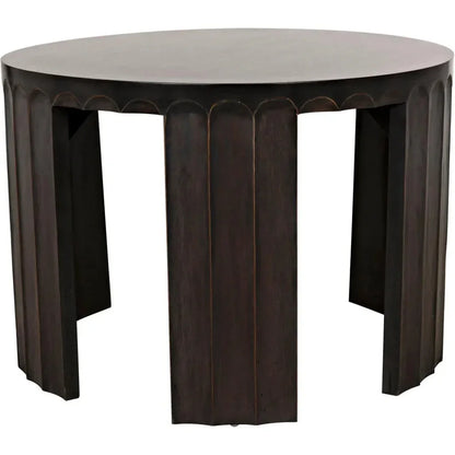 Fluted Side Table, Pale Light Brown Trim - LOOMLAN - Noir - Side Tables