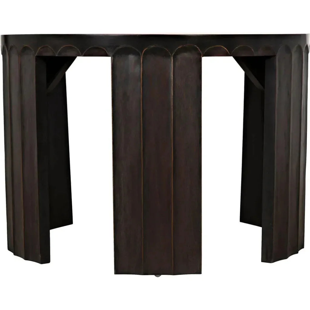 Fluted Side Table, Pale Light Brown Trim - LOOMLAN - Noir - Side Tables