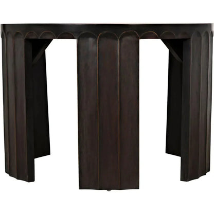 Fluted Side Table, Pale Light Brown Trim - LOOMLAN - Noir - Side Tables