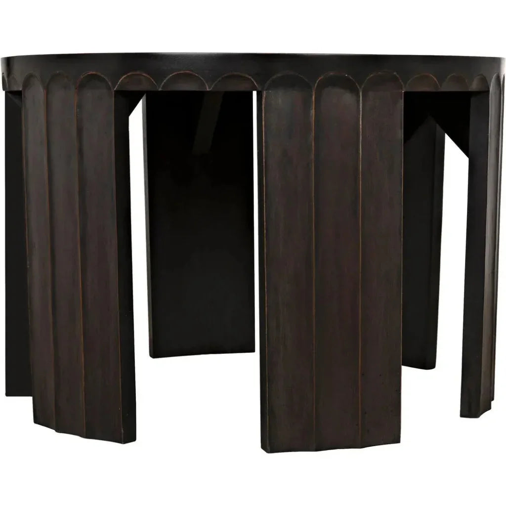 Fluted Side Table, Pale Light Brown Trim - LOOMLAN - Noir - Side Tables