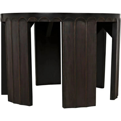 Fluted Side Table, Pale Light Brown Trim - LOOMLAN - Noir - Side Tables