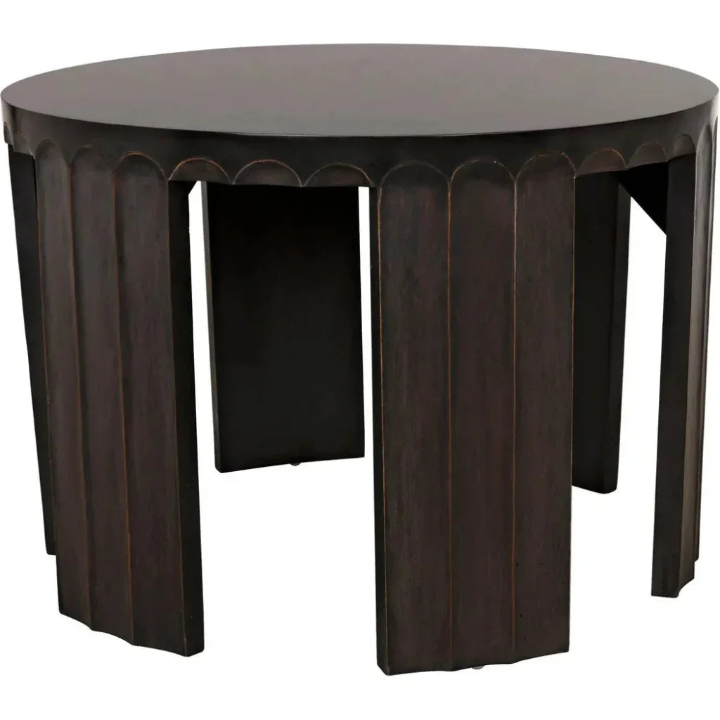 Fluted Side Table, Pale Light Brown Trim - LOOMLAN - Noir - Side Tables