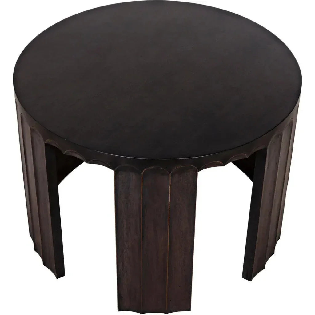 Fluted Side Table, Pale Light Brown Trim - LOOMLAN - Noir - Side Tables