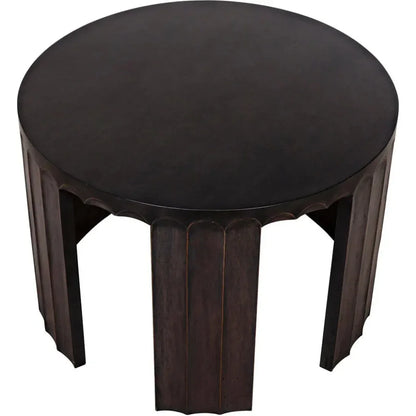 Fluted Side Table, Pale Light Brown Trim - LOOMLAN - Noir - Side Tables