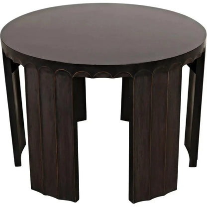 Fluted Side Table, Pale Light Brown Trim - LOOMLAN - Noir - Side Tables