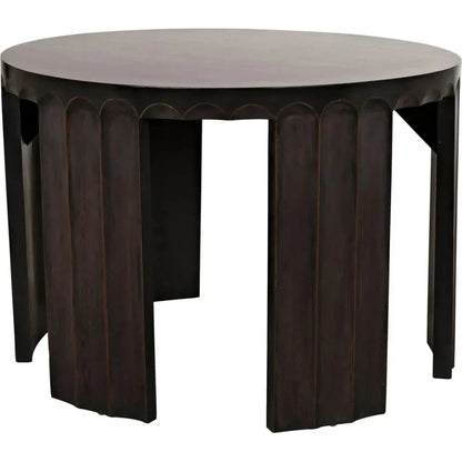 Fluted Side Table, Pale Light Brown Trim - LOOMLAN - Noir - Side Tables