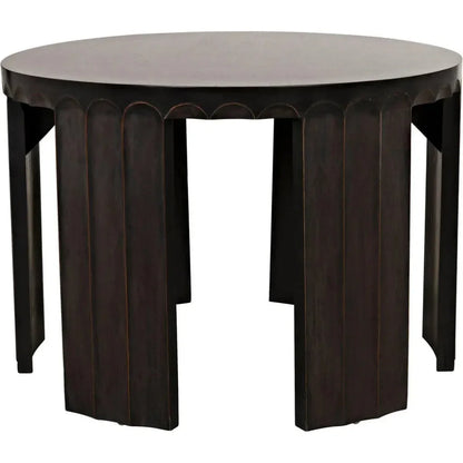Fluted Side Table, Pale Light Brown Trim - LOOMLAN - Noir - Side Tables
