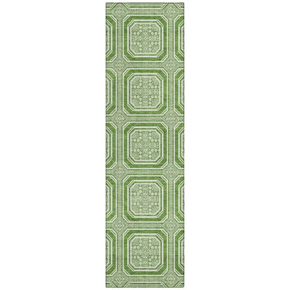 Flutira Green Washable Indoor - Outdoor Rug - LOOMLAN - LOOMLAN Rugs - Outdoor Rugs