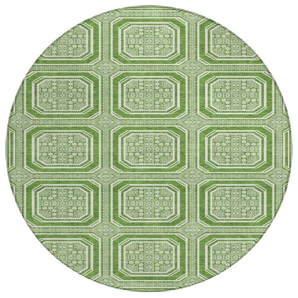 Flutira Green Washable Indoor - Outdoor Rug - LOOMLAN - LOOMLAN Rugs - Outdoor Rugs
