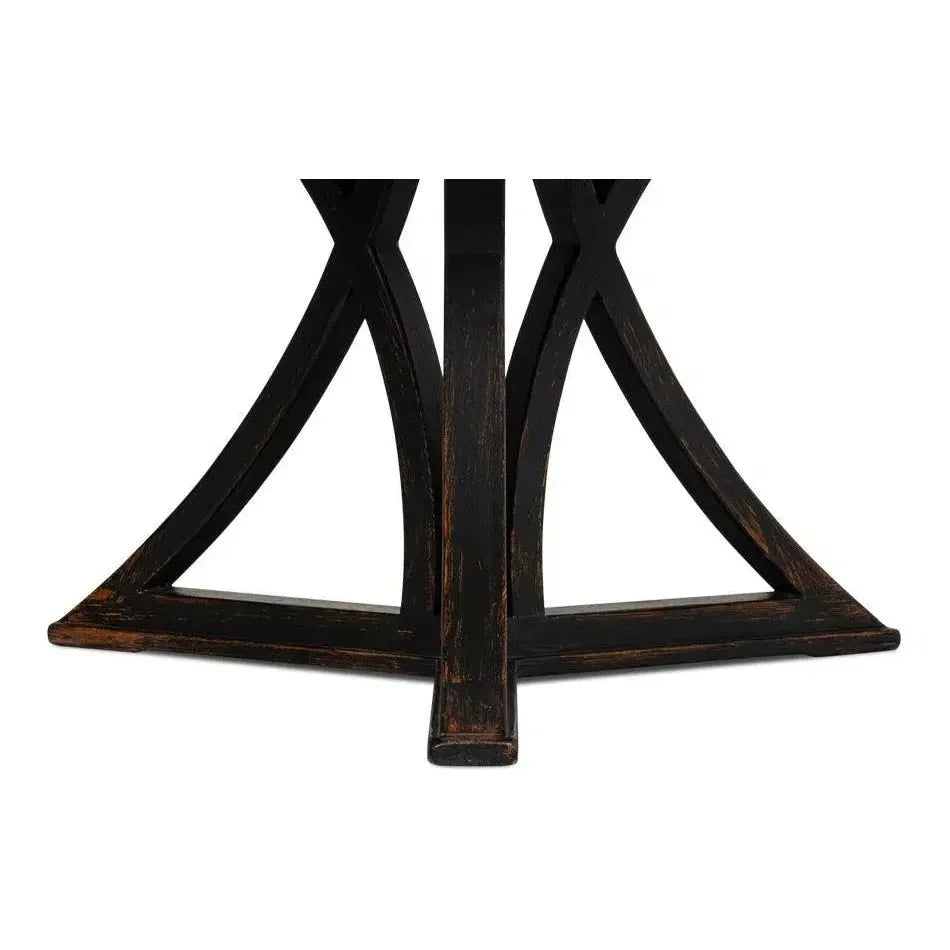 Flying Buttress Dining Table Antique Black-Dining Tables-Sarreid-LOOMLAN