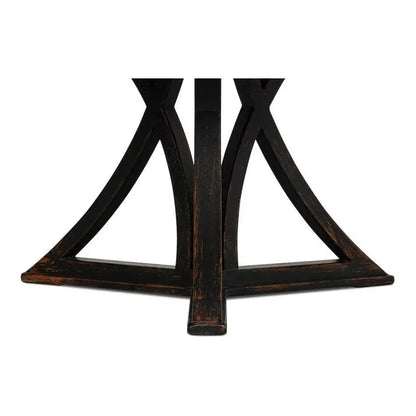 Flying Buttress Dining Table Antique Black-Dining Tables-Sarreid-LOOMLAN