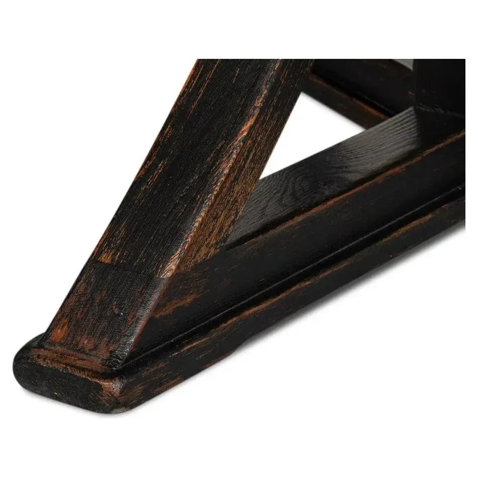 Flying Buttress Dining Table Antique Black-Dining Tables-Sarreid-LOOMLAN