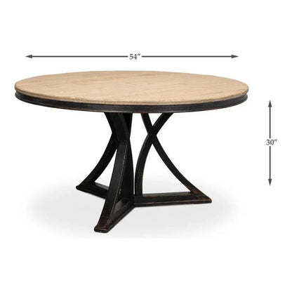 Flying Buttress Dining Table Antique Black-Dining Tables-Sarreid-LOOMLAN