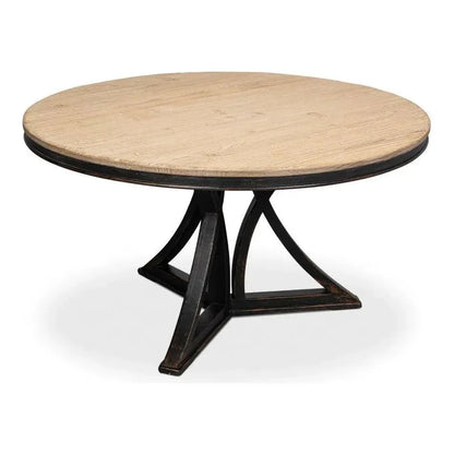 Flying Buttress Dining Table Antique Black-Dining Tables-Sarreid-LOOMLAN