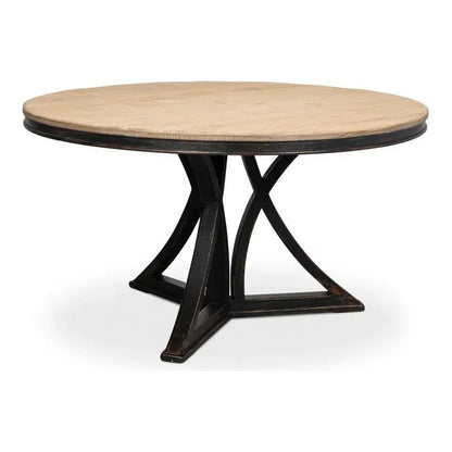 Flying Buttress Dining Table Antique Black-Dining Tables-Sarreid-LOOMLAN