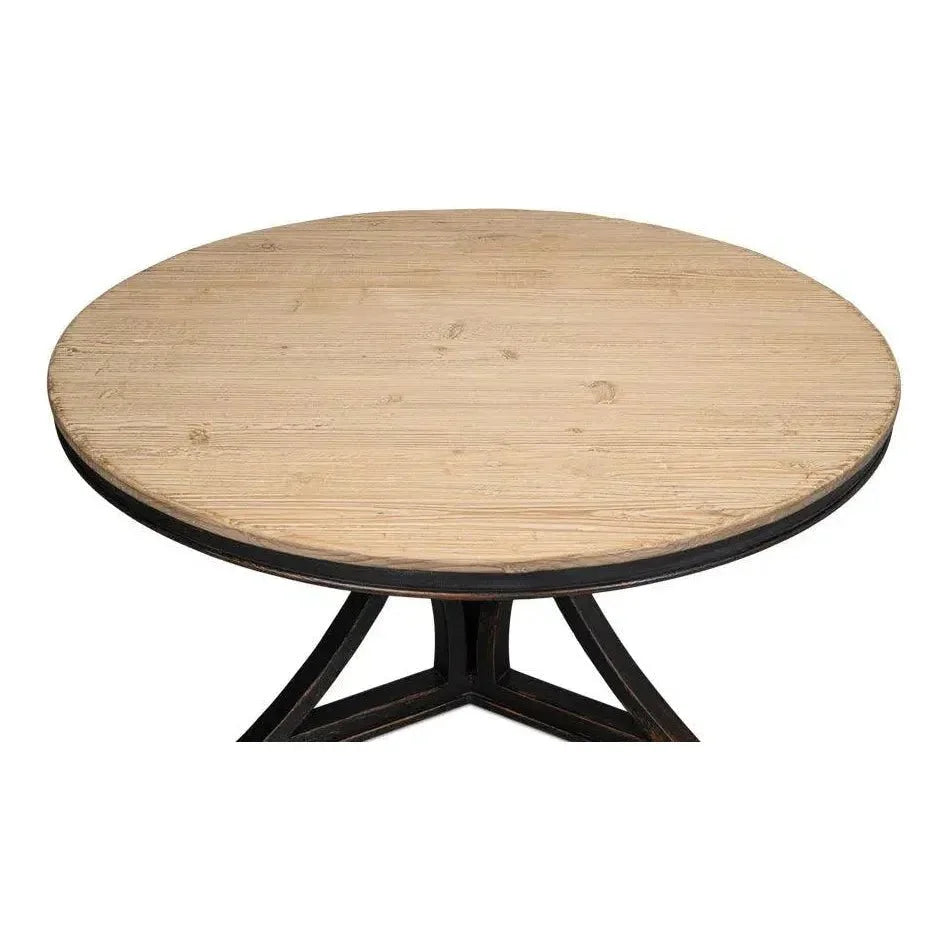 Flying Buttress Dining Table Antique Black-Dining Tables-Sarreid-LOOMLAN