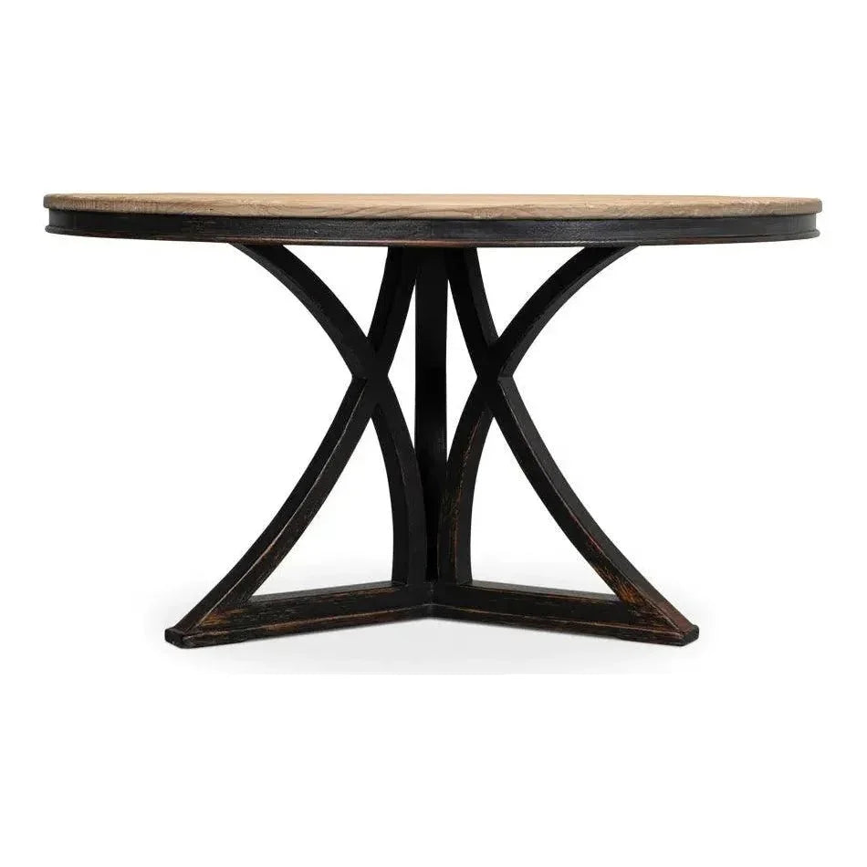 Flying Buttress Dining Table Antique Black-Dining Tables-Sarreid-LOOMLAN