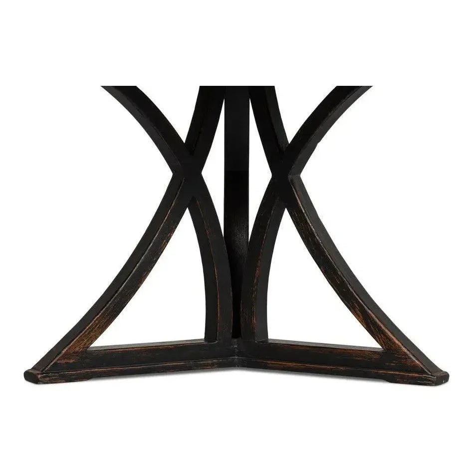 Flying Buttress Dining Table Antique Black-Dining Tables-Sarreid-LOOMLAN