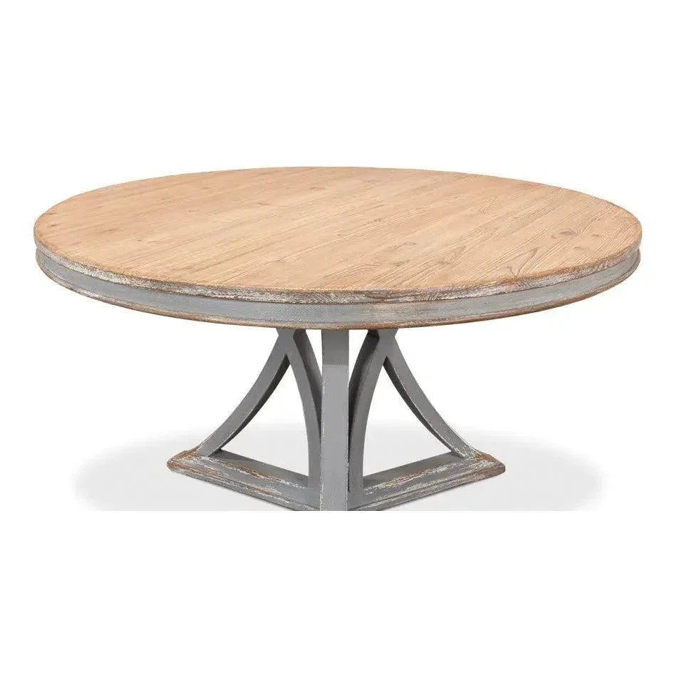 Flying Buttress Dining Table Grey-Dining Tables-Sarreid-LOOMLAN