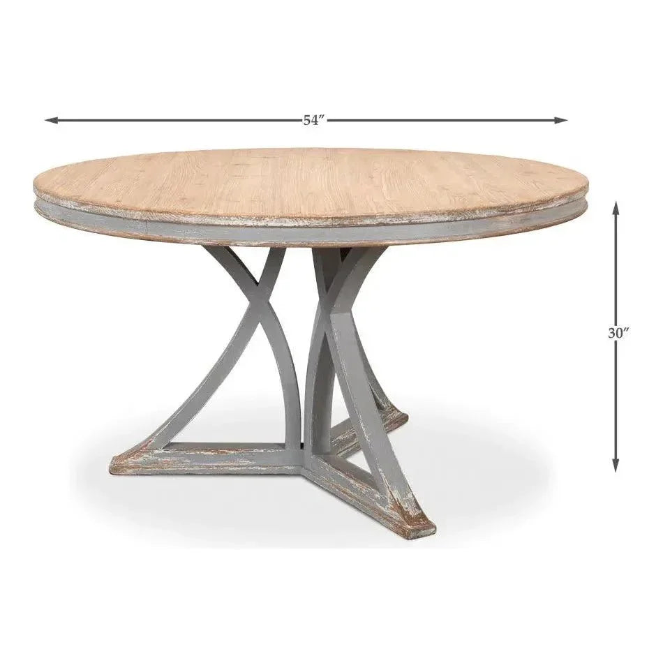 Flying Buttress Dining Table Grey-Dining Tables-Sarreid-LOOMLAN
