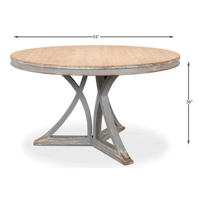 Flying Buttress Dining Table Grey-Dining Tables-Sarreid-LOOMLAN